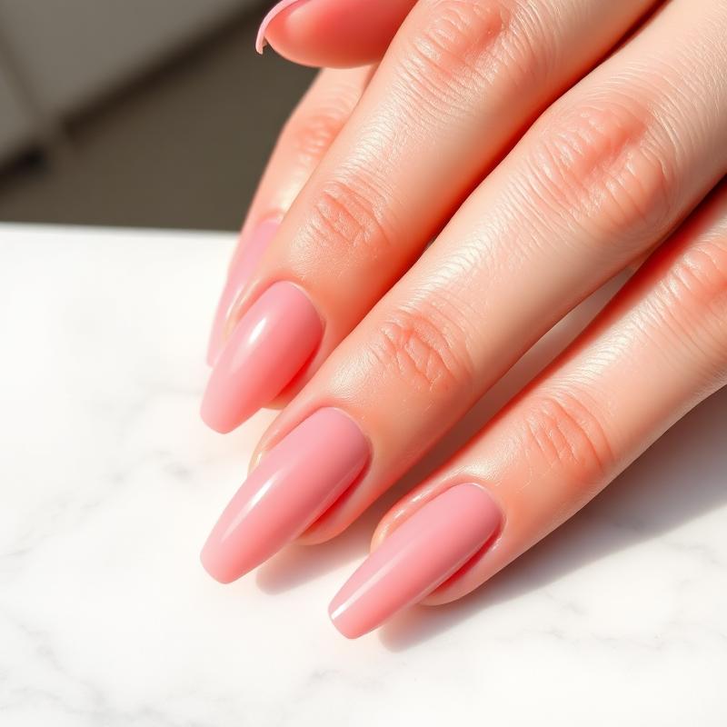 Esmaltação em gel na cor rosé