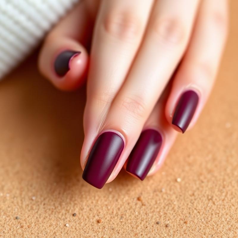 Unhas modernas em marsala matte